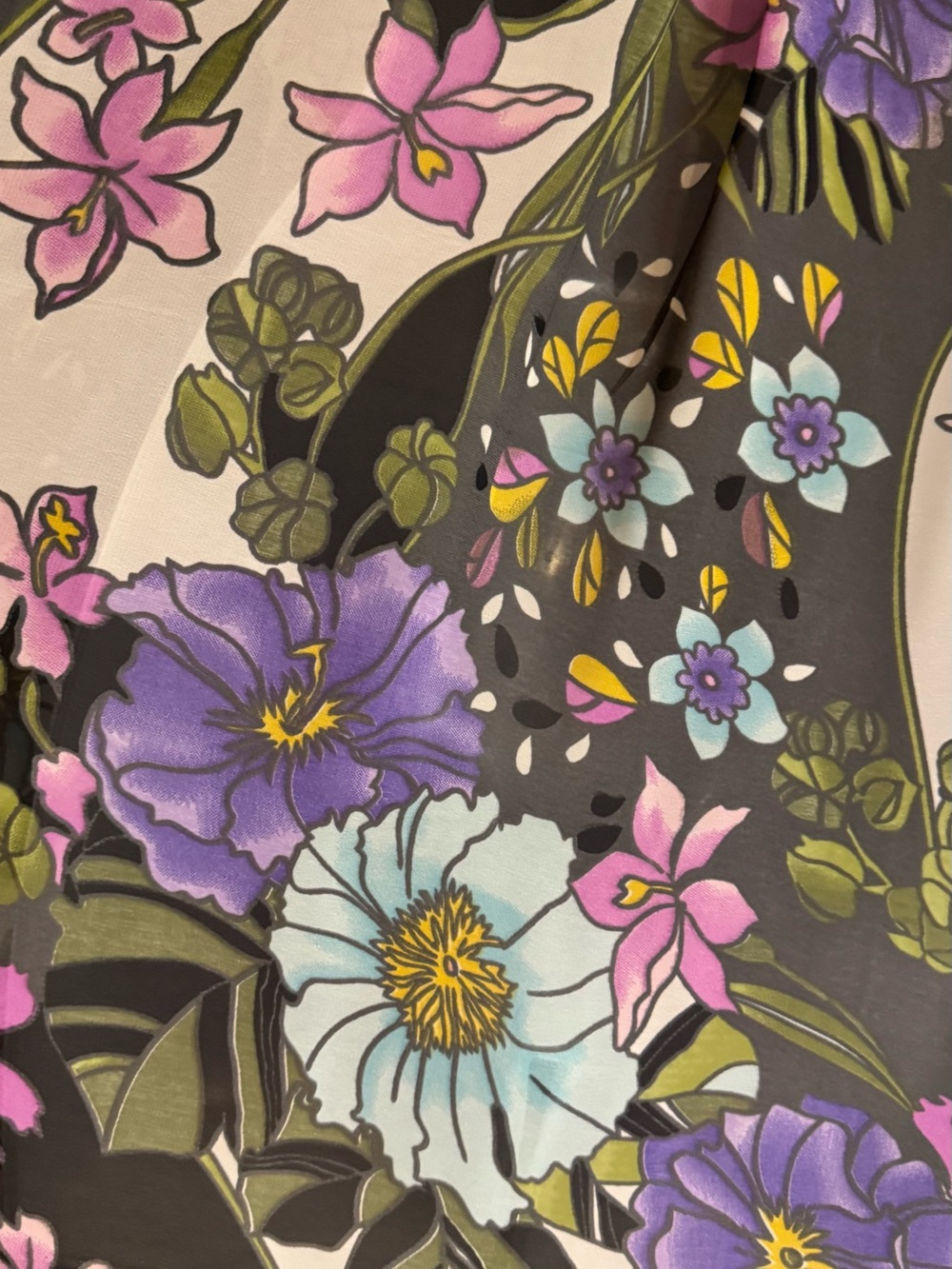 BEAUTIFUL Floral Button-Down Blouse in Black, Purple, Yellow, Pink PLUS 22 #11 - Picture 6 of 9
